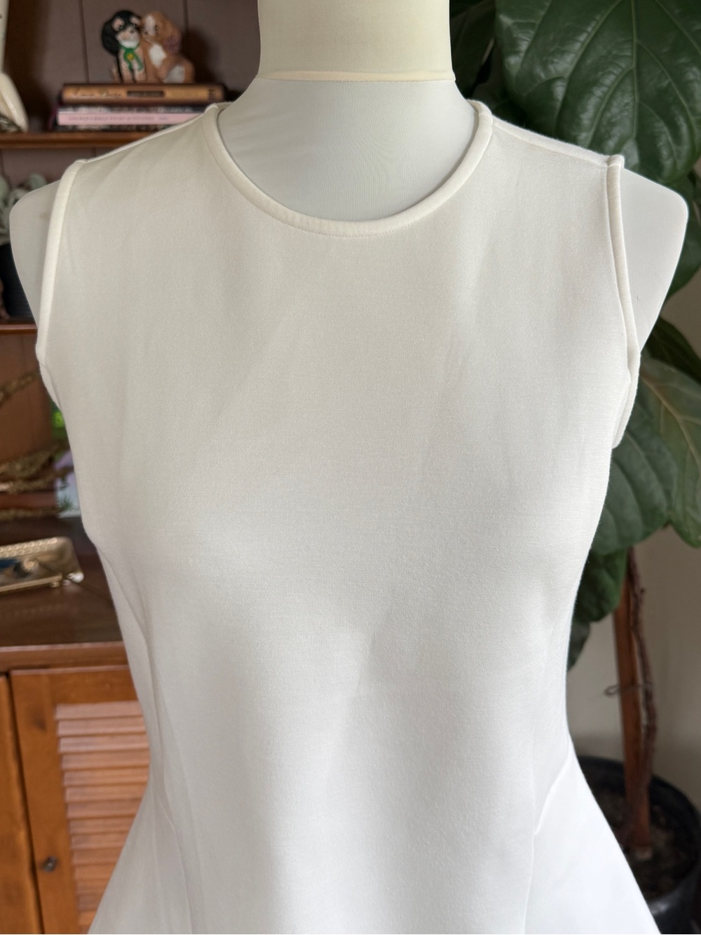 Spanx White Modal Stretchy Peplum Tank Top Shirt Blouse S - Picture 3 of 11